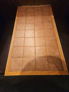 lot 24348 image: Restaurant Wall-Mounted Booth Table with Terracotta Tile Top
