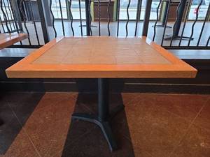 lot 24409 image: French Terracotta Tile Top Restaurant Table