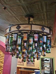 Industrial Beer Bottle Chandelier Light Fixture