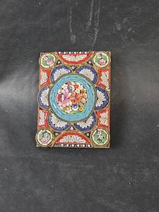 lot 54 image: Italian Micro Mosaic Floral Brooch Stamped Made in Italy