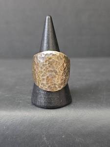 lot 59 image: Handcrafted Sterling Silver Hammered Band Ring, Stamped 925, Size 8.75,  14.16gm