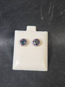 lot 65 image: Mystic Topaz (CZ) Stud Earrings