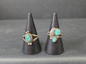 lot 139 image: Native American Sterling Silver and Turquoise Rings