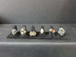 lot 146 image: Ornate Costume Ring Collection