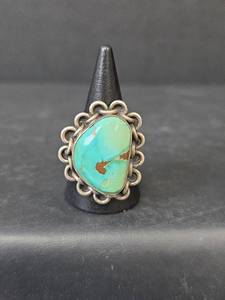 lot 158 image: Sterling Silver Turquoise Statement Ring, Size 8.5, 11.75gm