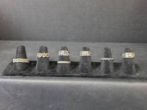 lot 177 image: Silver Toned Band Rings