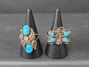 lot 184 image: Native American Sterling Silver Turquoise Ring Set