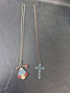 lot 193 image: Southwestern Style Pendant Necklace Set (Cross is Sterling Silver)