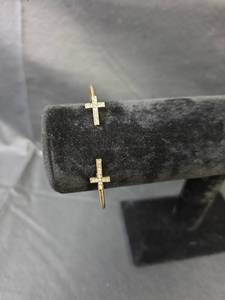 lot 213 image: Crystal Cross Religious Cuff Bracelet