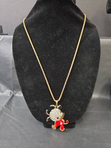 lot 214 image: Crystal Dancing Cow Pendant Necklace