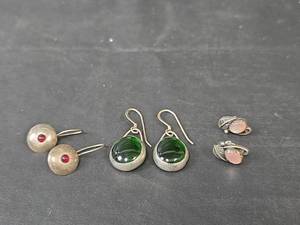 lot 254 image: Sterling Silver Gemstone Drop Earrings Collection