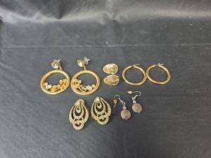 lot 257 image: Mixed Earring Collection - Gold Tone and Crystal Accents