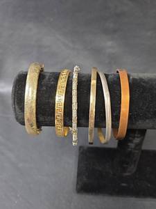 lot 280 image: Mixed Metal Bangle Bracelet Collection