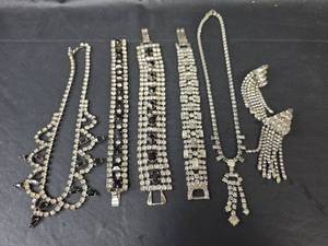 lot 291 image: Black and Clear Rhinestone Jewelry Collection