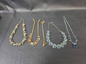 lot 300 image: Mid-Century Rhinestone Necklace Collection