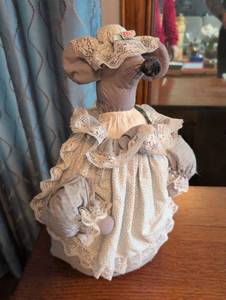 lot 2219 image: Victorian Style Mouse Dress Form doorstop 18 inch tall