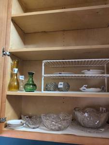 lot 2253 image: Cut Glass Bowl and Colored Vase Collection