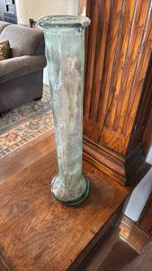 lot 2261 image: Tall Green Glass Cylinder Vase