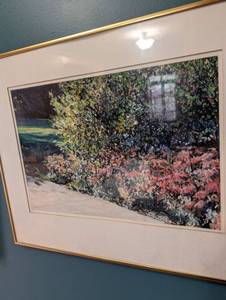lot 2304 image: Garden Path Landscape Print in Gold Frame