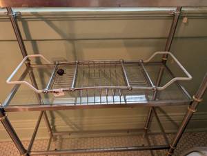 lot 2348 image: Chrome Bathroom Corner Shelf Caddy