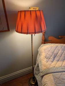 lot 2366 image: Mid-Century Floor Lamp with Pleated  Shade