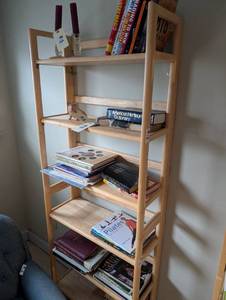 lot 2376 image: Wooden Ladder Bookshelf- not contents