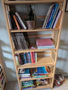 lot 2377 image: Folding Wooden Bookshelf- not contents