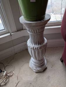 lot 2395 image: Decorative White Column Table Lamp Base