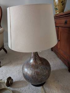 lot 2404 image: Mid-Century Textured Ceramic Table Lamp