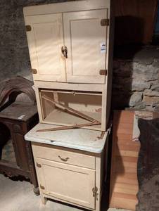 lot 2414 image: 1920s Hoosier Kitchen Cabinet