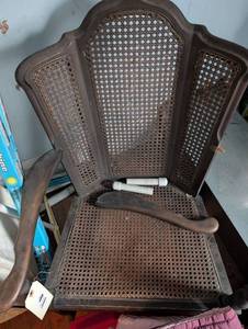lot 2438 image: Victorian Cane Back Wooden Chair