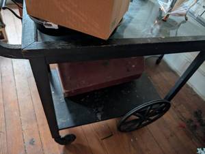 lot 2459 image: Rolling Tea Cart with Wheels - contents not included