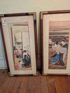 lot 2466 image: Japanese Woodblock Print in Bamboo Frame (2)