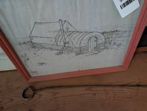lot 2485 image: Framed Barn and Quonset Hut Sketch