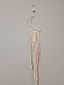 lot 2487 image: Handmade Macrame Moon Wall Hanging