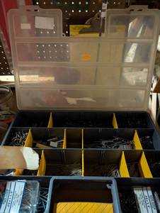 lot 2489 image: Multi-Compartment Hardware Storage Organizer Box