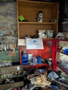 lot 2503 image: Workshop Tool Storage Unit with Red Metal Frame