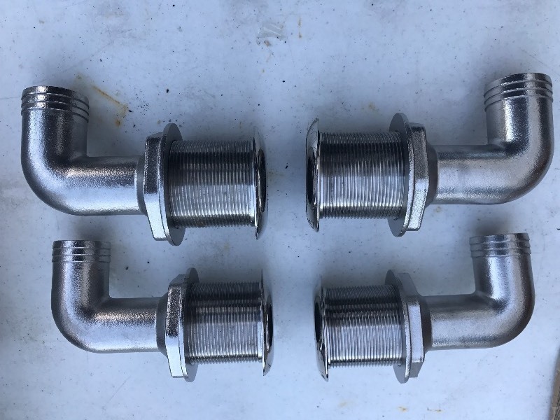lot 299 image: Set of four stainless steal 2 inch tank drained or use your imagination