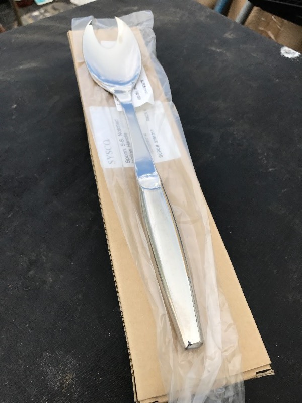 lot 750 image: 10 new stainless steel serving spoons as pictured