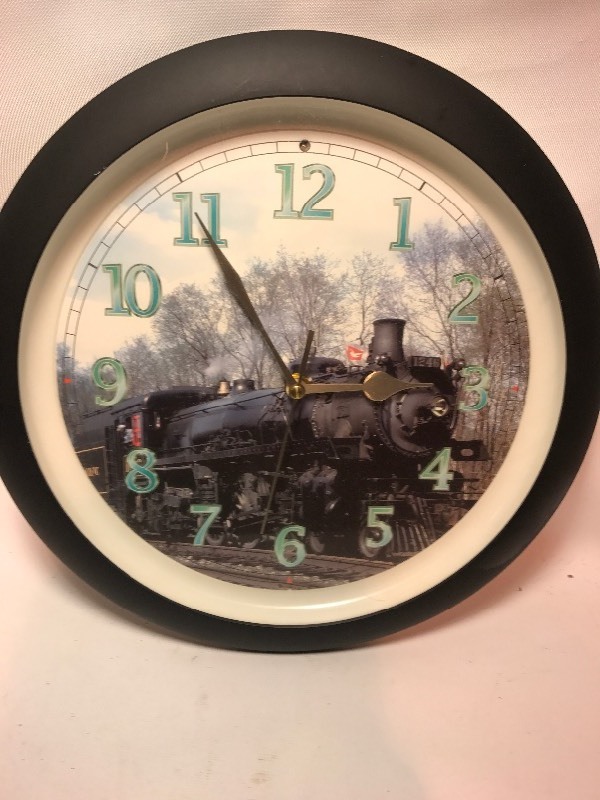 lot 794 image: For the railroad bath locomotive clock