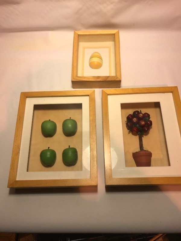 lot 9314 image: Three nice shadowbox frames forget whats in them use them for your own displays