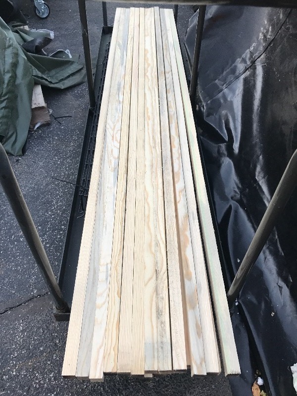 lot 9337 image: 1 x 1 x 7 wood boards this lot is for (20)  wooden boards