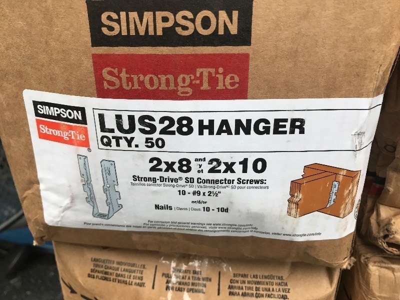 lot 9384 image: Case of 50 stud hangers as pictured