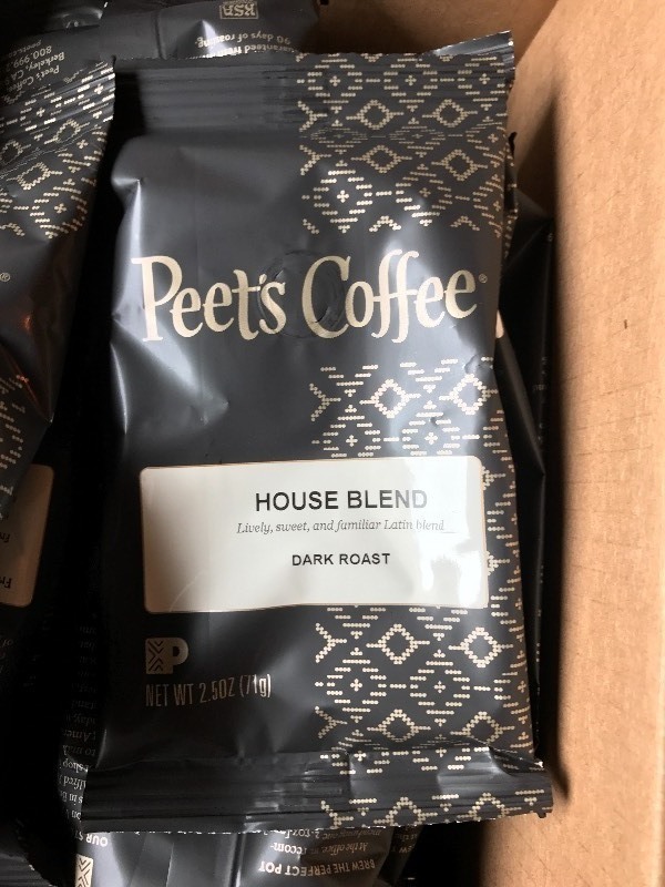 lot 9454 image: case of (108) 2.5 oz  packets of house blend coffee as pictured