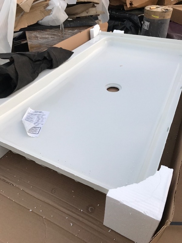 lot 9595 image: New 60 inch fiberglass shower base by sterling