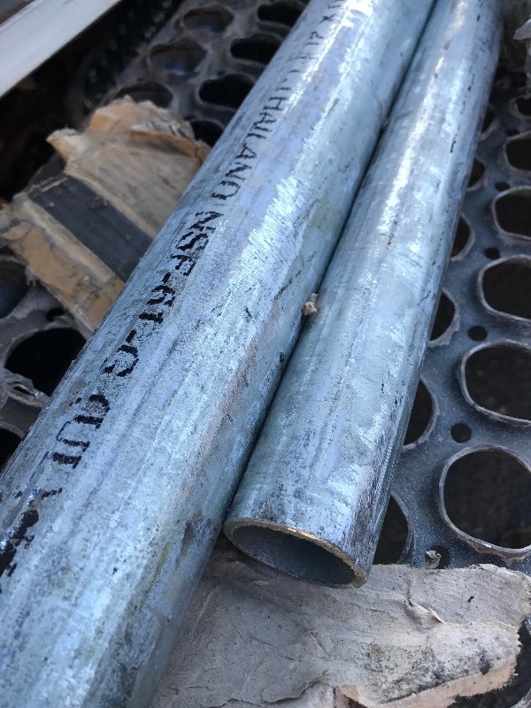 lot 9620 image: Lot of galvanize steel pipe heavy duty largest one 2 inches by 20 feet the other smaller miscellaneous size