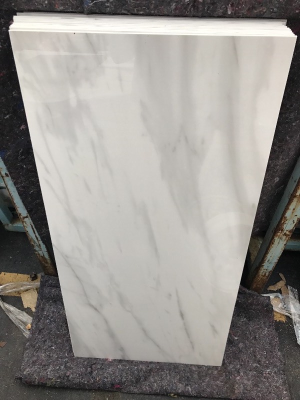 lot 874 image: 2 x 4 by quarter inch thick marble slab great for shower walls wainscot in bathroom many uses gloss finish