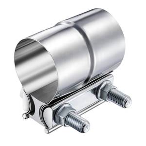 lot 25815 image: 2 Inch Lap Joint Exhaust Band Clamp, 304 Stainless Steel Muffler Clamp, Pipe Clamps Sleeve Coupler for Pipes, Mufflers and Catalytic Converters - Retail $13