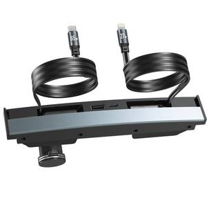 lot 25818 image: 65W USB Hub for Tesla Model 3 (New Model Y Juniper 2024 2025 2026 -Fast Charger Tesla Accessories for Model 3 Highland(New Model Y Juniper) USB Charger Hub 4-Ports Retractable Phone Charger USB Hub.  - Retail $33