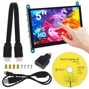 lot 25825 image: 5 Inch IPS Touch Screen Display 800x480 Capacitive Screen HDMI HD Screen Full View Color LCD Liquid Crystal Screen for Windows 10 8 7, BB Black etc - Retail $34